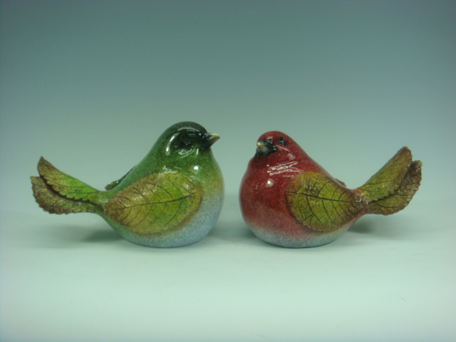 Polyresin Birds with Leave Wings and Tailss